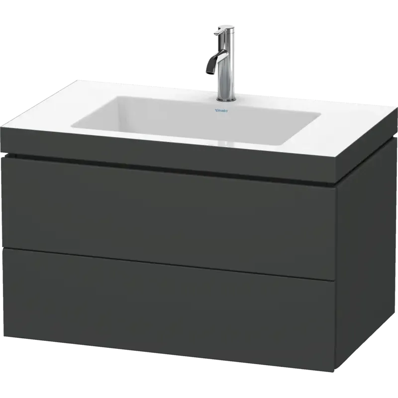 Duravit L-Cube 31" x 20" x 19" Graphite Two Drawer C-Bonded Wall-Mount Vanity Kit (LC6927O4949)