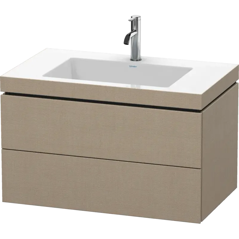 Duravit L-Cube 31" x 20" x 19" Linen Two Drawer C-Bonded Wall-Mount Vanity Kit (LC6927O7575)