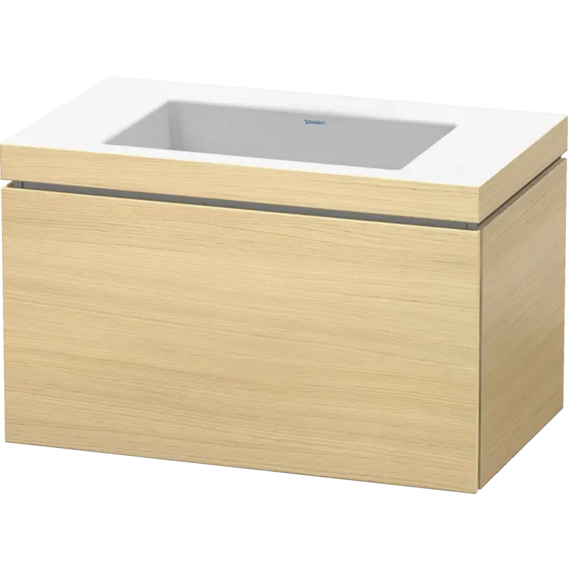 Duravit L-Cube 31" x 20" x 19" Mediterranean Oak One Drawer C-Bonded Wall-Mount Vanity Kit (LC6917N7171)