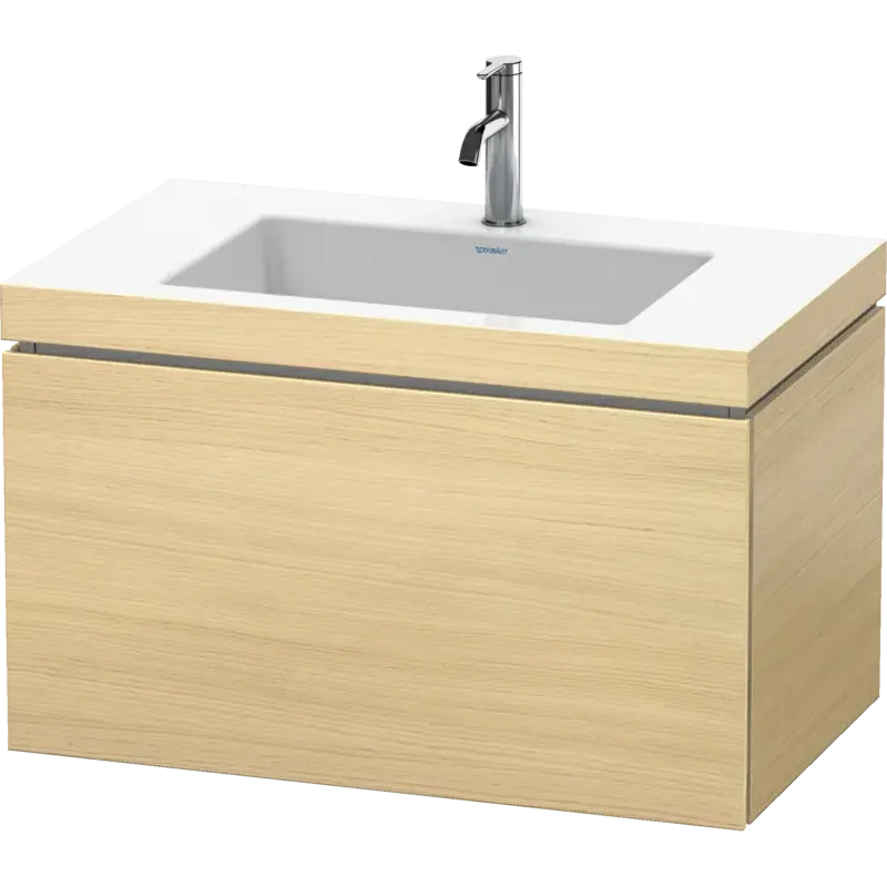 Duravit L-Cube 31" x 20" x 19" Mediterranean Oak One Drawer C-Bonded Wall-Mount Vanity Kit (LC6917O7171)