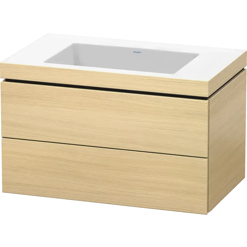 Duravit L-Cube 31" x 20" x 19" Mediterranean Oak Two Drawer C-Bonded Wall-Mount Vanity Kit (LC6927N7171)