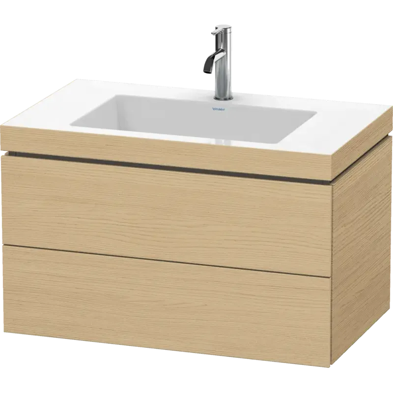 Duravit L-Cube 31" x 20" x 19" Natural Oak Two Drawer C-Bonded Wall-Mount Vanity Kit (LC6927O3030)