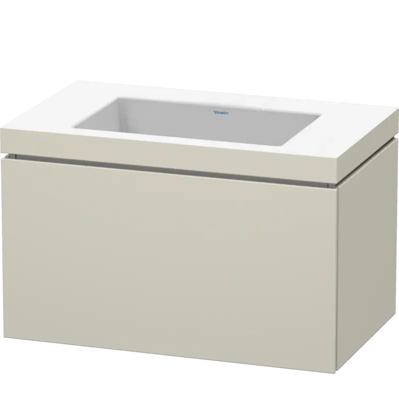 Duravit L-Cube 31" x 20" x 19" Taupe One Drawer C-Bonded Wall-Mount Vanity Kit (LC6917N9191)