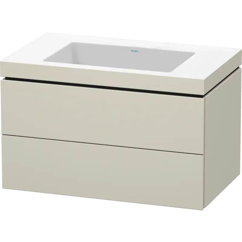 Duravit L-Cube 31" x 20" x 19" Taupe Two Drawer C-Bonded Wall-Mount Vanity Kit (LC6927N9191)