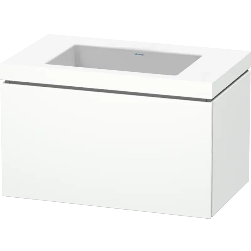 Duravit L-Cube 31" x 20" x 19" White One Drawer C-Bonded Wall-Mount Vanity Kit (LC6917N1818)