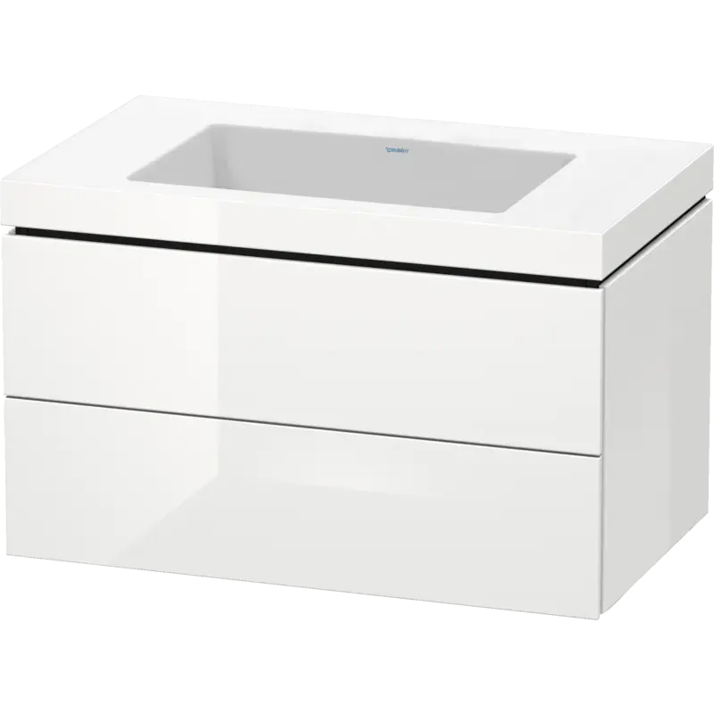 Duravit L-Cube 31" x 20" x 19" White Two Drawer C-Bonded Wall-Mount Vanity Kit (LC6927N2222)