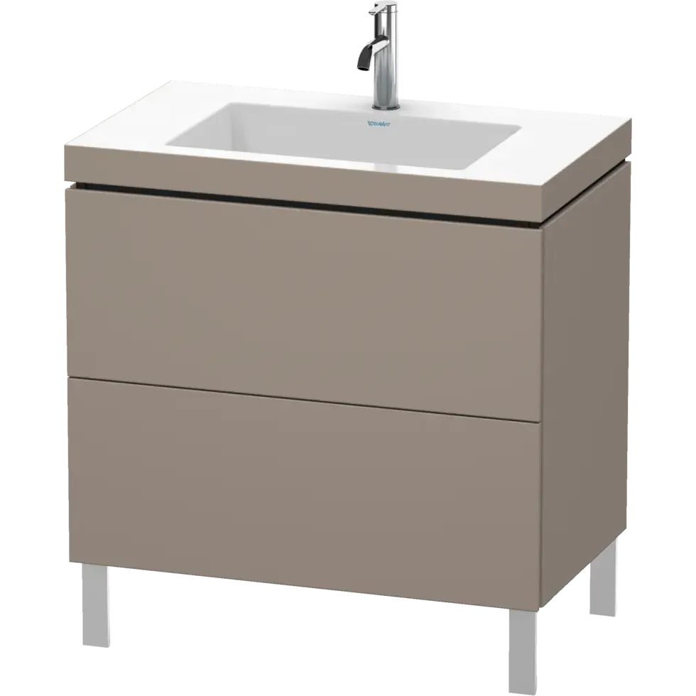 Duravit L-Cube 31" x 27" x 19" Basalt Two Drawer C-Bonded Floorstanding Vanity Kit (LC6937O4343)