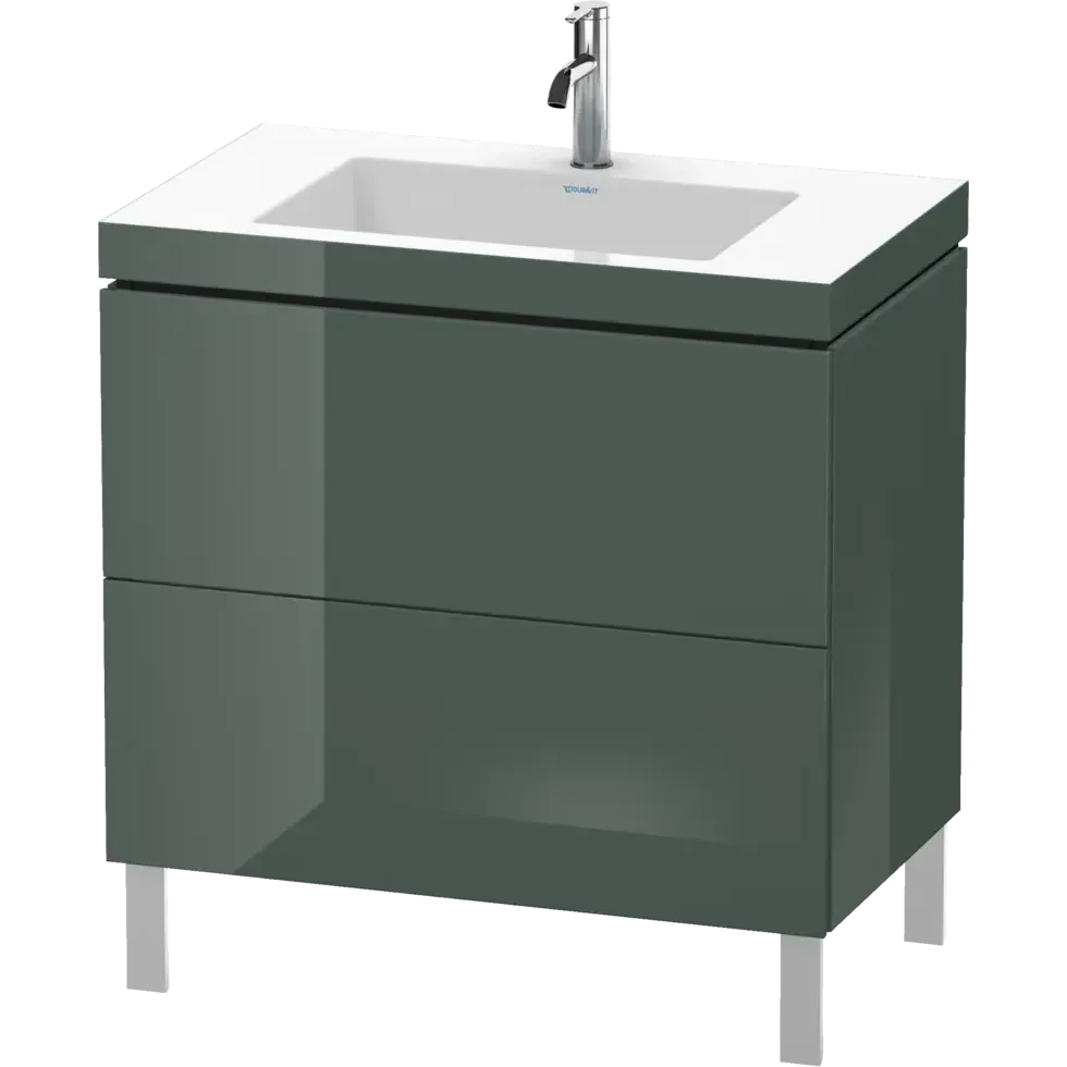 Duravit L-Cube 31" x 27" x 19" Dolomite Gray Two Drawer C-Bonded Floorstanding Vanity Kit (LC6937O3838)