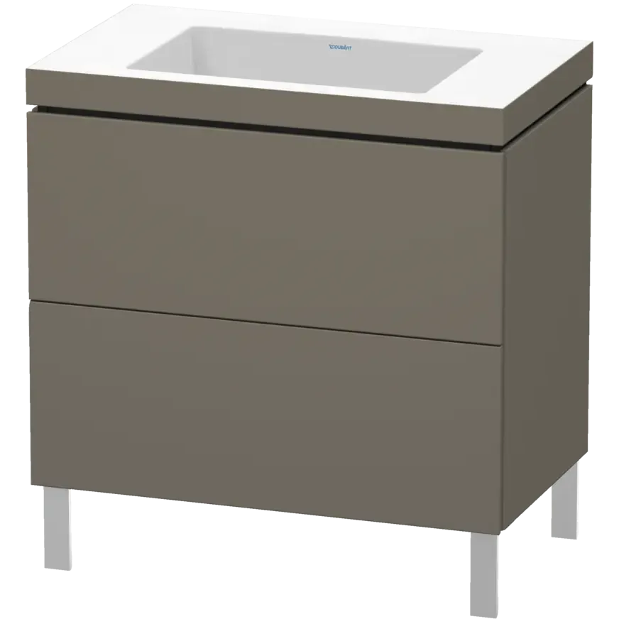 Duravit L-Cube 31" x 27" x 19" Flannel Gray Two Drawer C-Bonded Floorstanding Vanity Kit (LC6937N9090)