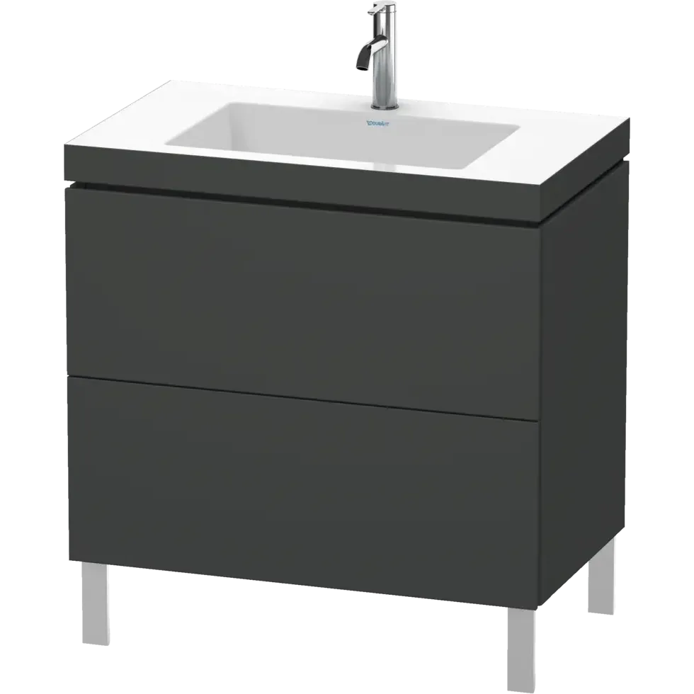 Duravit L-Cube 31" x 27" x 19" Graphite Two Drawer C-Bonded Floorstanding Vanity Kit (LC6937O4949)