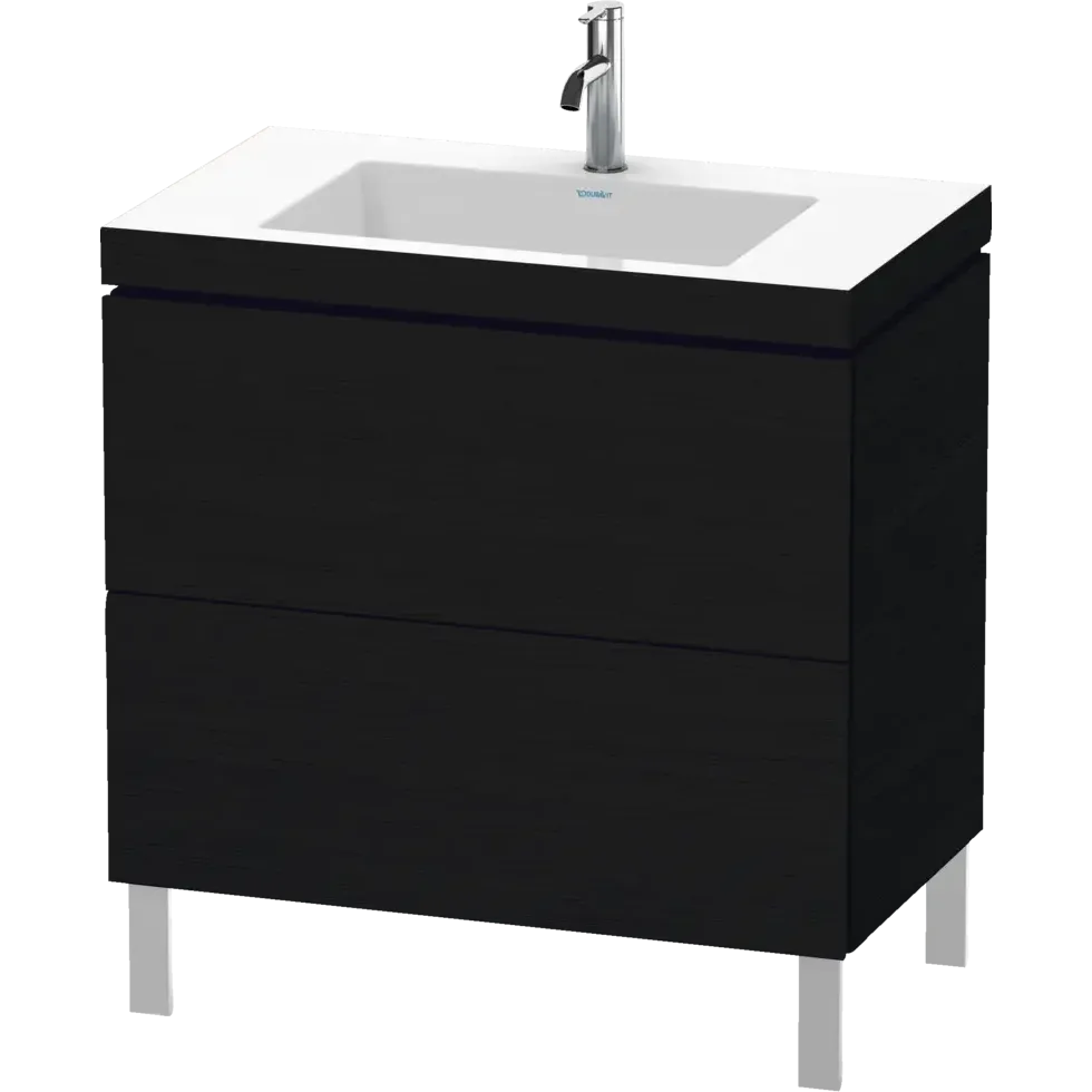 Duravit L-Cube 31" x 27" x 19" Oak Black Two Drawer C-Bonded Floorstanding Vanity Kit (LC6937O1616)