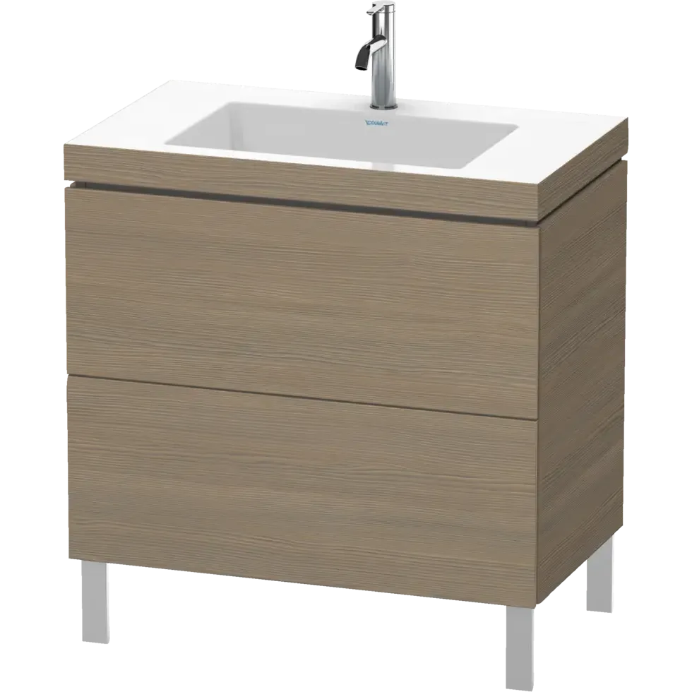 Duravit L-Cube 31" x 27" x 19" Oak Terra Two Drawer C-Bonded Floorstanding Vanity Kit (LC6937O3535)