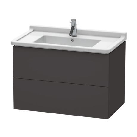 Duravit L-Cube 32" x 22" x 18" Graphite Two Drawer Wall-Mount Vanity Unit (LC626508080)