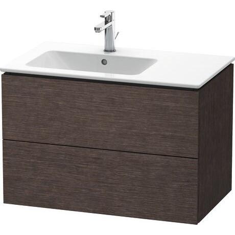 Duravit L-Cube 32" x 22" x 19" Dark Brushed Oak Two Drawer Wall-Mount Vanity Unit (LC629107272)