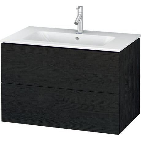 Duravit L-Cube 32" x 22" x 19" Oak Black Two Drawer Wall-Mount Vanity Unit (LC624101616)