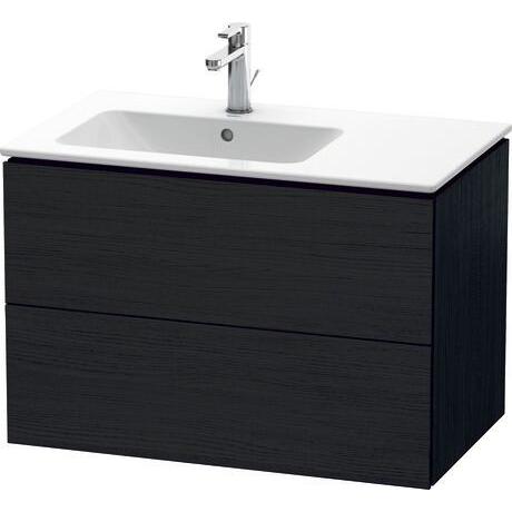 Duravit L-Cube 32" x 22" x 19" Oak Black Two Drawer Wall-Mount Vanity Unit (LC629101616)