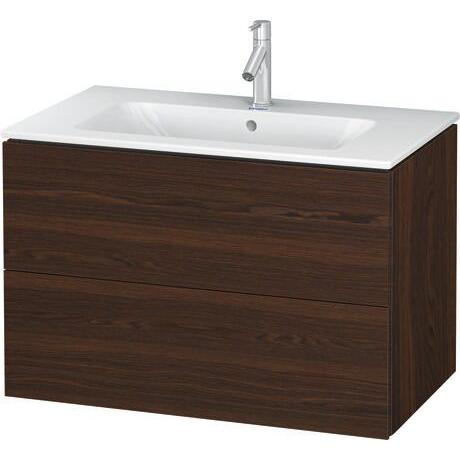 Duravit L-Cube 32" x 22" x 19" Walnut Brushed Two Drawer Wall-Mount Vanity Unit (LC624106969)