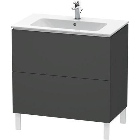 Duravit L-Cube 32" x 28" x 19" Graphite Two Drawer Floorstanding Vanity Unit (LC662604949)
