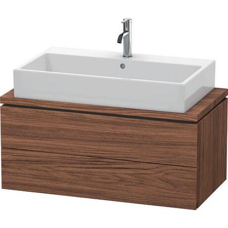 Duravit L-Cube 36" x 16" x 19" Walnut Dark Two Drawer Vanity Unit for Console (LC580802121)