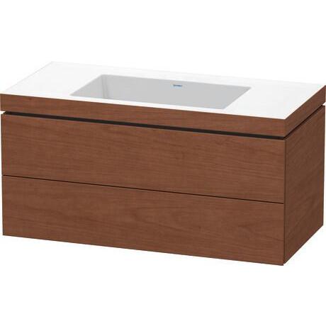 Duravit L-Cube 39" x 20" x 19" American Walnut Two Drawer C-Bonded Wall-Mount Vanity Kit (LC6928N1313)