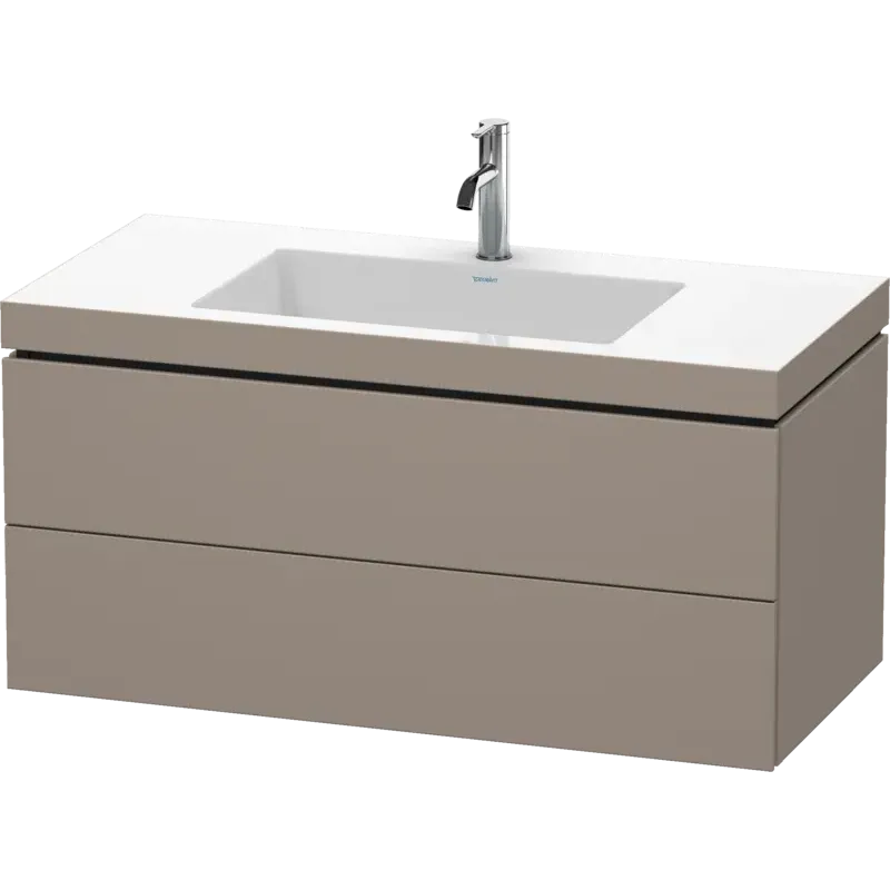 Duravit L-Cube 39" x 20" x 19" Basalt Two Drawer C-Bonded Wall-Mount Vanity Kit (LC6928O4343)