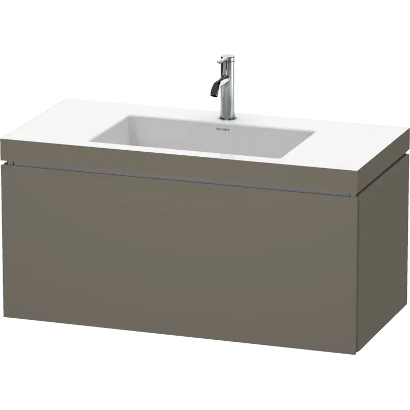 Duravit L-Cube 39" x 20" x 19" Flannel Gray One Drawer C-Bonded Wall-Mount Vanity Kit (LC6918O9090)
