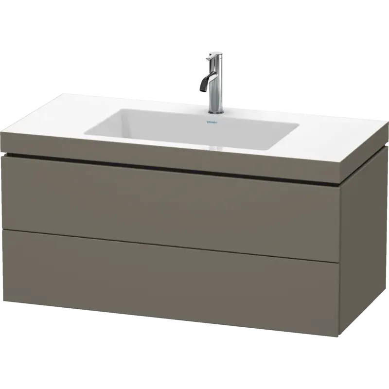 Duravit L-Cube 39" x 20" x 19" Flannel Gray Two Drawer C-Bonded Wall-Mount Vanity Kit (LC6928O9090)