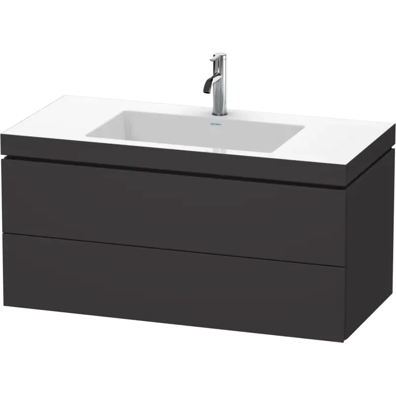 Duravit L-Cube 39" x 20" x 19" Graphite Two Drawer C-Bonded Wall-Mount Vanity Kit (LC6928O8080)
