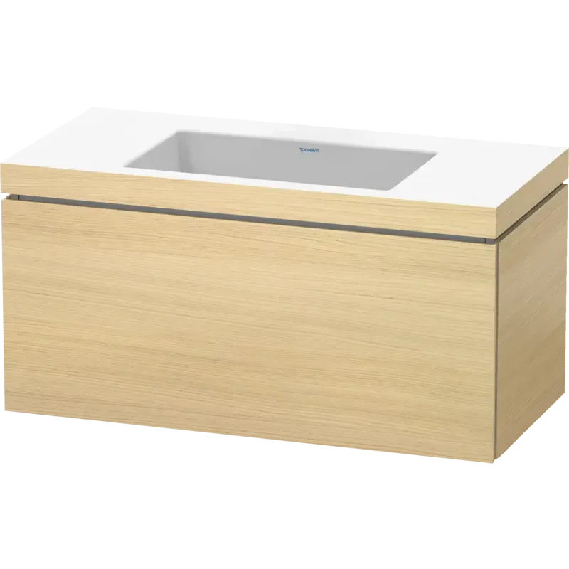 Duravit L-Cube 39" x 20" x 19" Mediterranean Oak One Drawer C-Bonded Wall-Mount Vanity Kit (LC6918N7171)
