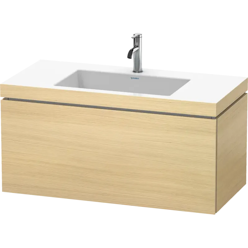 Duravit L-Cube 39" x 20" x 19" Mediterranean Oak One Drawer C-Bonded Wall-Mount Vanity Kit (LC6918O7171)