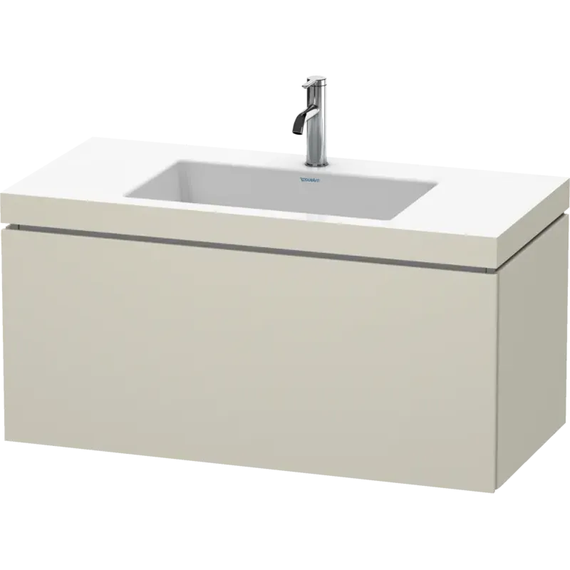 Duravit L-Cube 39" x 20" x 19" Taupe One Drawer C-Bonded Wall-Mount Vanity Kit (LC6918O9191)