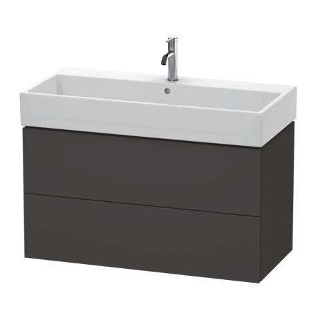 Duravit L-Cube 39" x 21" x 18" Graphite Two Drawer Wall-Mount Vanity Unit (LC627808080)
