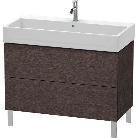Duravit L-Cube 39" x 23" x 18" Dark Brushed Oak Two Drawer Floorstanding Vanity Unit (LC677807272)
