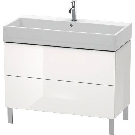 Duravit L-Cube 39" x 23" x 18" White Two Drawer Floorstanding Vanity Unit (LC677802222)