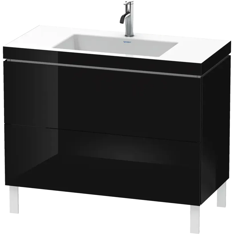 Duravit L-Cube 39" x 27" x 19" Black Two Drawer C-Bonded Floorstanding Vanity Kit (LC6938O4040)