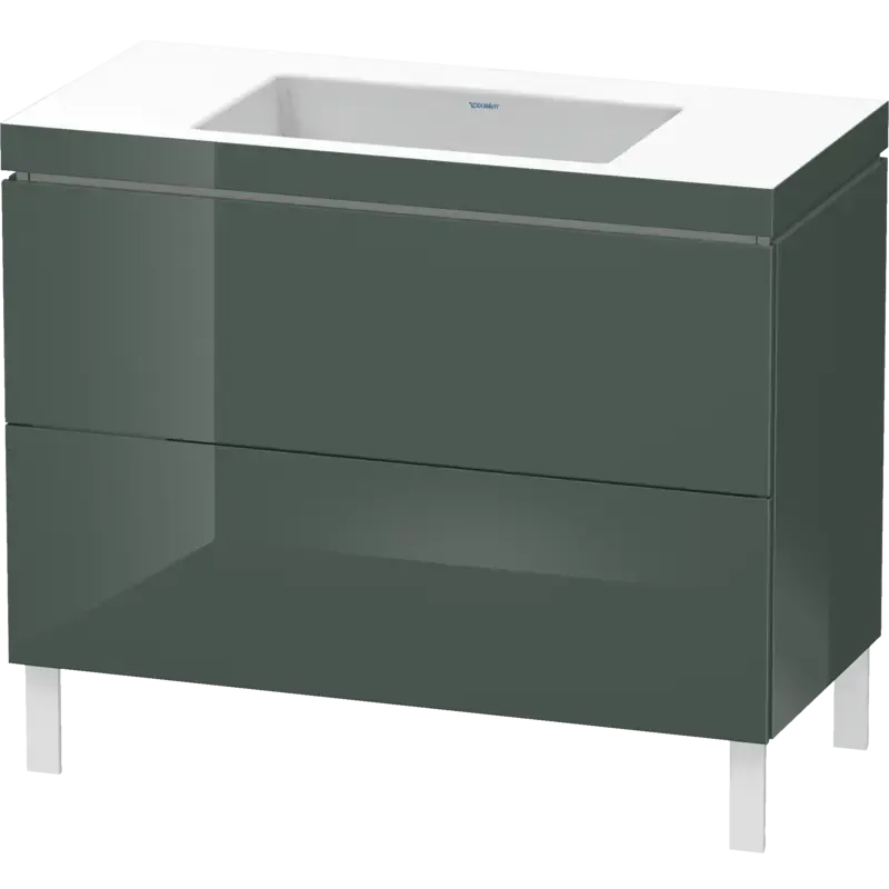 Duravit L-Cube 39" x 27" x 19" Dolomite Gray Two Drawer C-Bonded Floorstanding Vanity Kit (LC6938N3838)