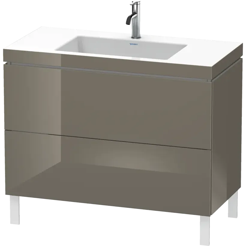 Duravit L-Cube 39" x 27" x 19" Flannel Gray Two Drawer C-Bonded Floorstanding Vanity Kit (LC6938O8989)