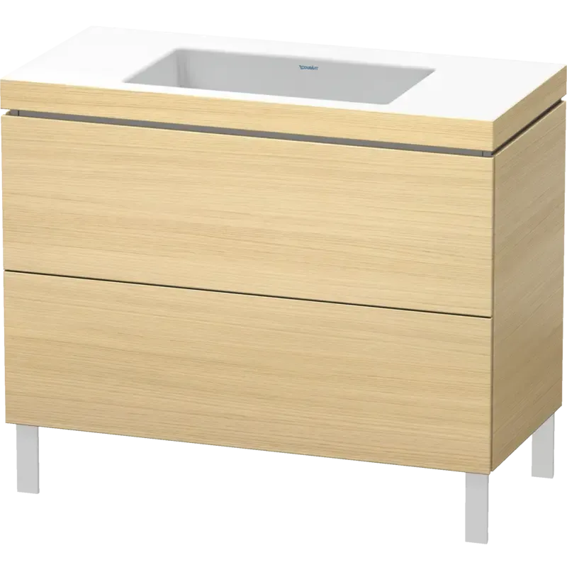 Duravit L-Cube 39" x 27" x 19" Mediterranean Oak Two Drawer C-Bonded Floorstanding Vanity Kit (LC6938N7171)