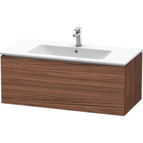 Duravit L-Cube 40" x 16" x 19" Walnut Dark One Drawer Wall-Mount Vanity Unit (LC614202121)