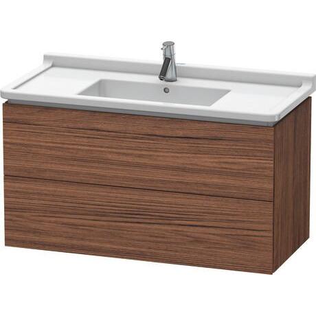 Duravit L-Cube 40" x 22" x 18" Walnut Dark Two Drawer Wall-Mount Vanity Unit (LC626602121)