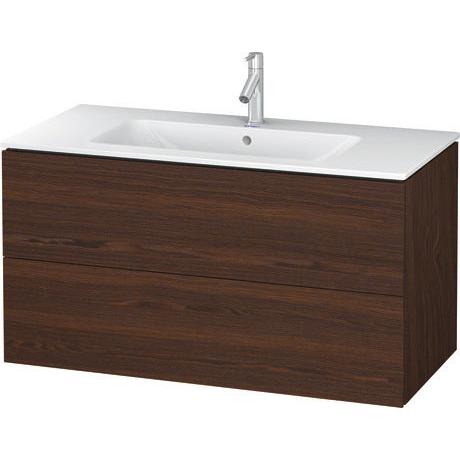 Duravit L-Cube 40" x 22" x 19" Walnut Brushed Two Drawer Wall-Mount Vanity Unit (LC624206969)
