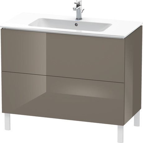 Duravit L-Cube 40" x 28" x 19" Flannel Gray Two Drawer Floorstanding Vanity Unit (LC662708989)