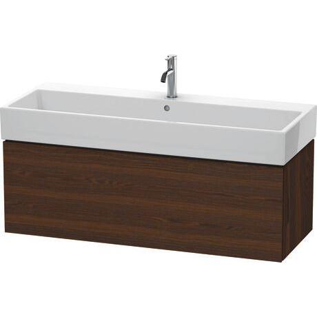 Duravit L-Cube 47" x 16" x 18" Walnut Brushed One Drawer Wall-Mount Vanity Unit (LC617906969)