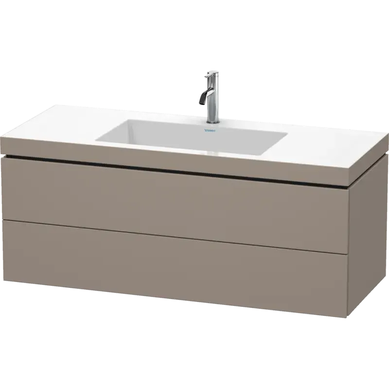 Duravit L-Cube 47" x 20" x 19" Basalt Two Drawer C-Bonded Wall-Mount Vanity Kit (LC6929O4343)