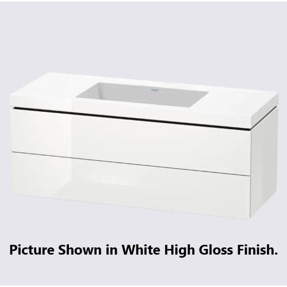 Duravit L-Cube 47" x 20" x 19" Cappuccino Two Drawer C-Bonded Wall-Mount Vanity Kit (LC6929N8686)