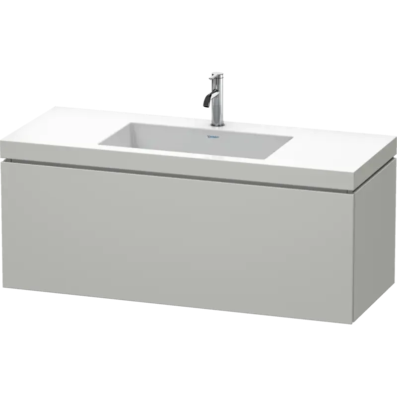 Duravit L-Cube 47" x 20" x 19" Concrete Gray One Drawer C-Bonded Wall-Mount Vanity Kit (LC6919O0707)
