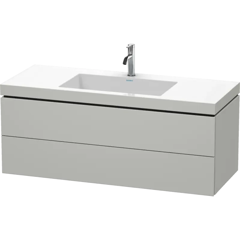 Duravit L-Cube 47" x 20" x 19" Concrete Gray Two Drawer C-Bonded Wall-Mount Vanity Kit (LC6929O0707)