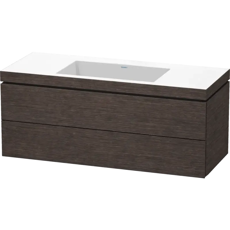 Duravit L-Cube 47" x 20" x 19" Dark Brushed Oak Two Drawer C-Bonded Wall-Mount Vanity Kit (LC6929N7272)