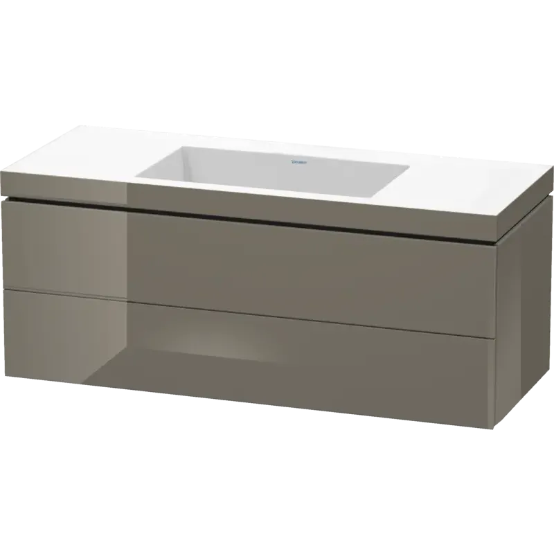 Duravit L-Cube 47" x 20" x 19" Flannel Gray Two Drawer C-Bonded Wall-Mount Vanity Kit (LC6929N8989)