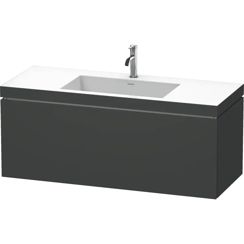 Duravit L-Cube 47" x 20" x 19" Graphite One Drawer C-Bonded Wall-Mount Vanity Kit (LC6919O4949)